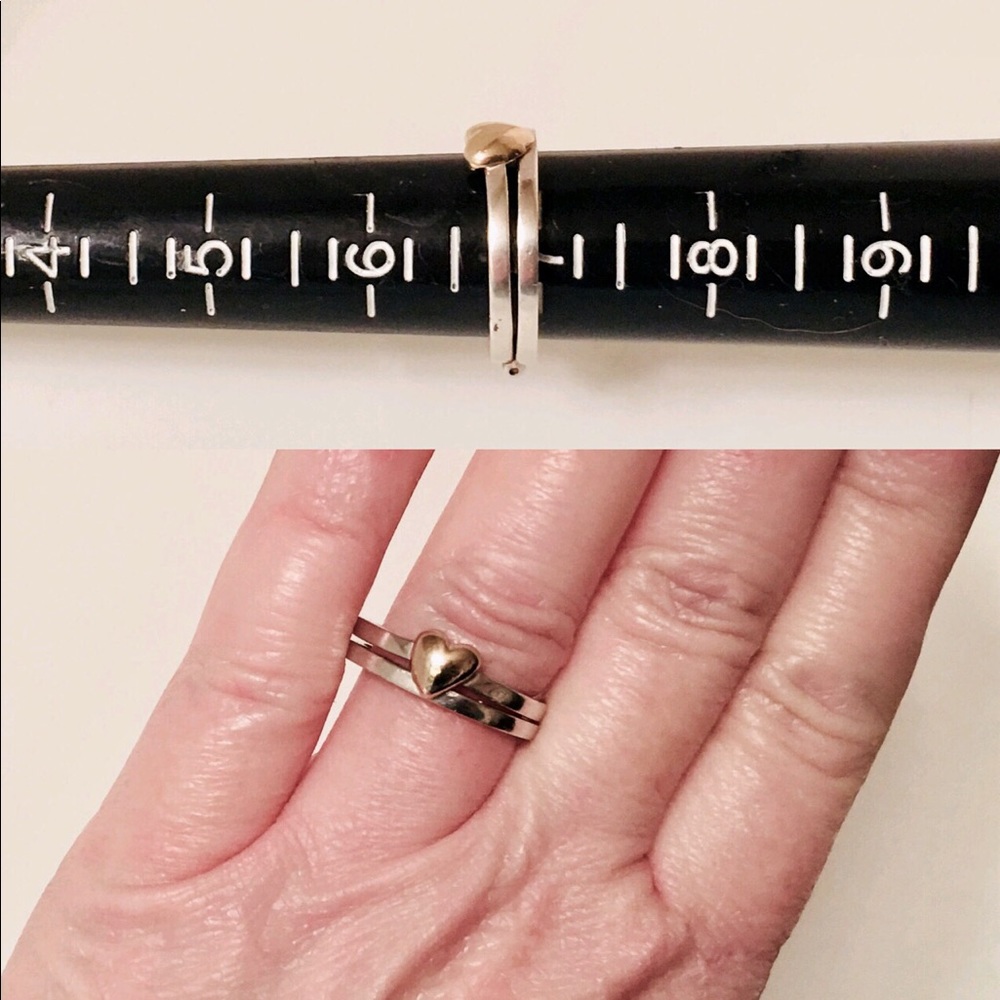 Unique Sterling & 14k Gold Hinged I Love You Ring - Picture 7 of 8